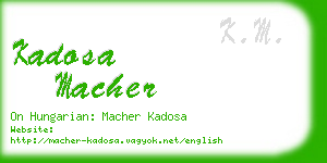 kadosa macher business card